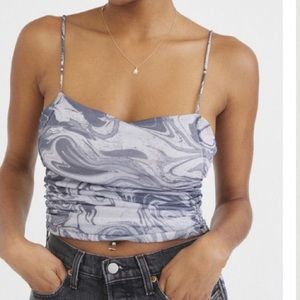 Urban Outfitters Mesh Ruched Cropped Cami